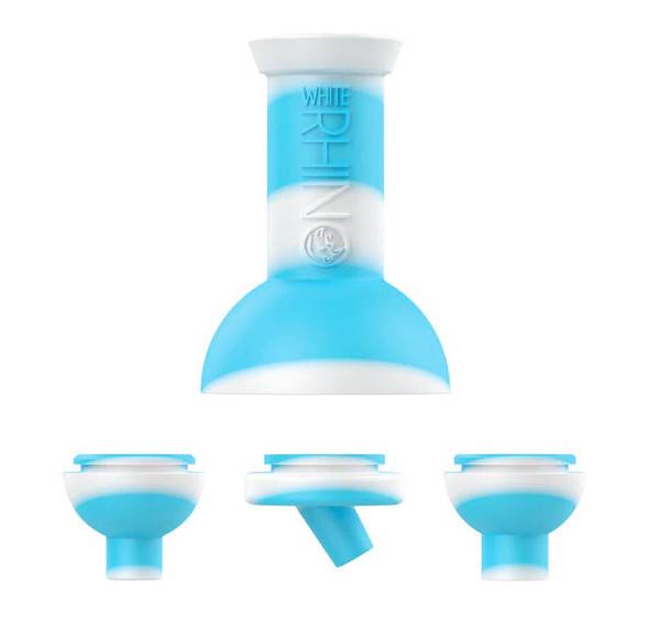  White Rhino Carb-It 3 in 1 Silicone Carb Cap: Glow Blue and White 