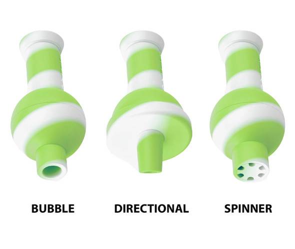  White Rhino Carb-It 3 in 1 Silicone Carb Cap: Glow Green and White 