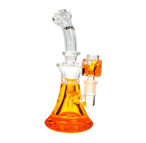  Frozen Bong - 8" Freezable Glycerin Bong Bell Orange 