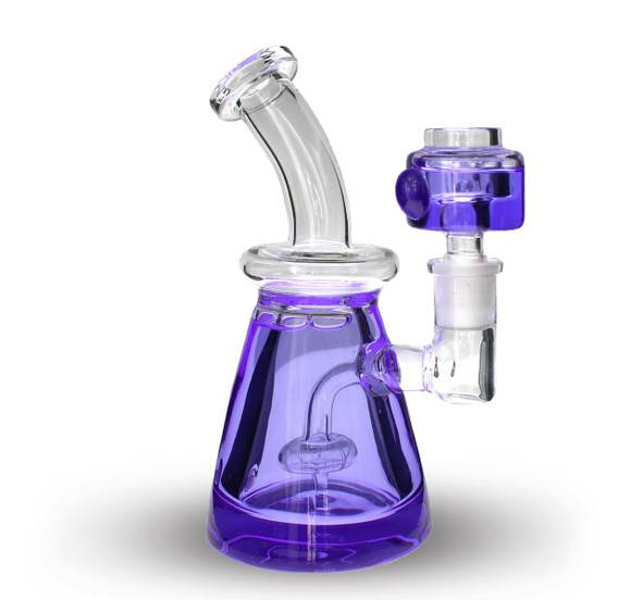  7" Glycerin Chiller Mini Bong: Gumdrop - Violet Purple 