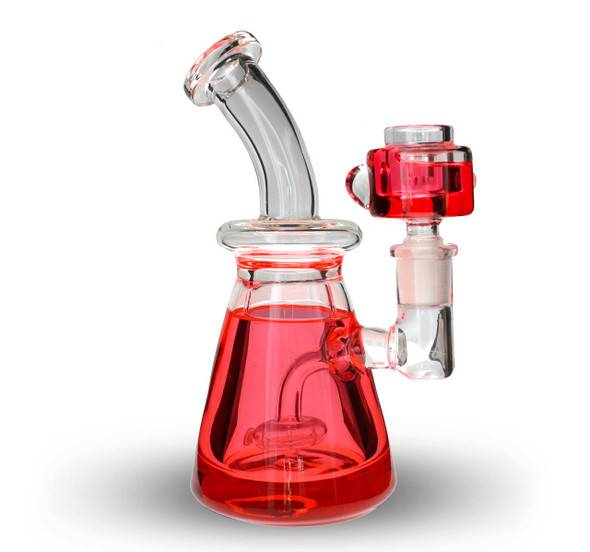  7" Glycerin Chiller Mini Bong: Gumdrop - Neon Red 