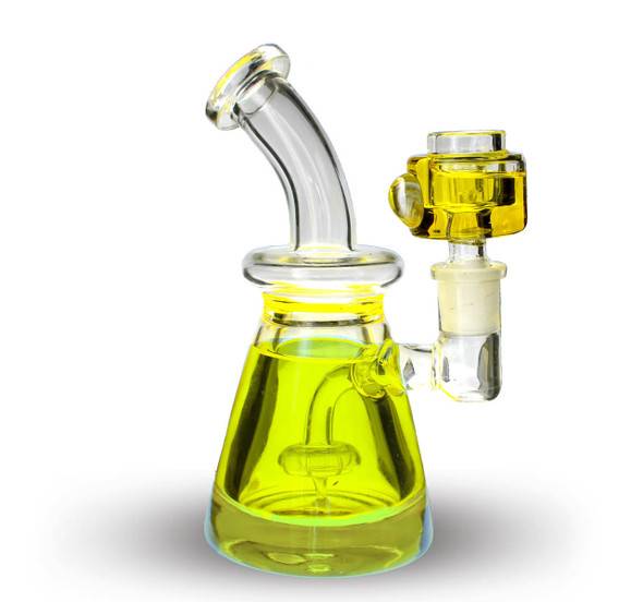  7" Glycerin Chiller Mini Bong: Gumdrop - Neon Yellow 