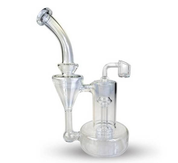 8" Sidecar Klein Recycler Dab Rig with 14mm Quartz Banger