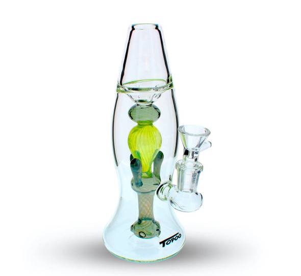 Topoo 8" Lava Lamp Neon Green Mini Dab Rig 