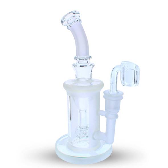 Topoo 9" White Frosted Glass Rig with Showerhead Perc 