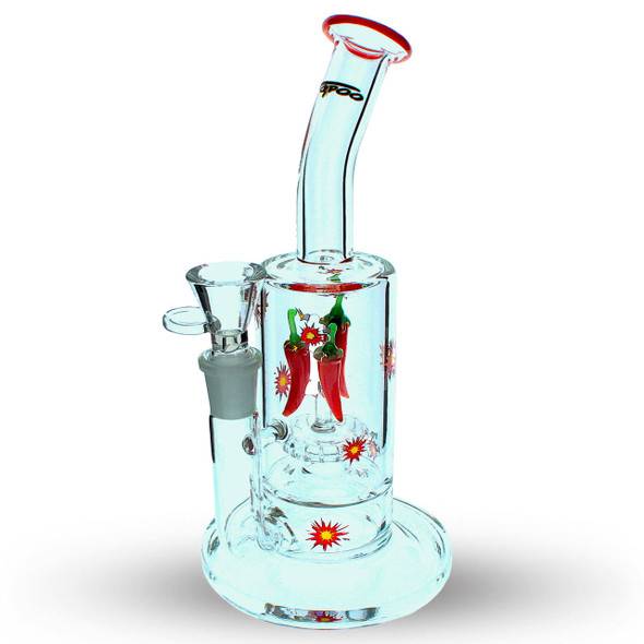  11" Red Hot Chilli Peps Water Pipe with Showerhead Perc 