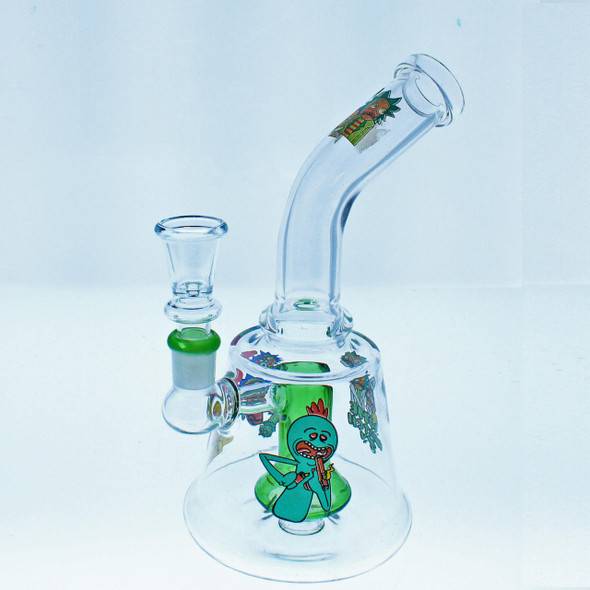  8" Curved Neck Gumdrop Mini Rig - Green 