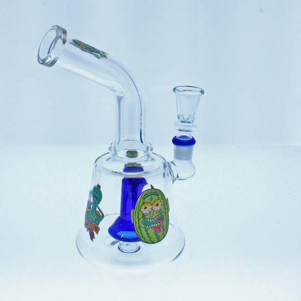  8" Curved Neck Gumdrop Mini Rig - Blue 