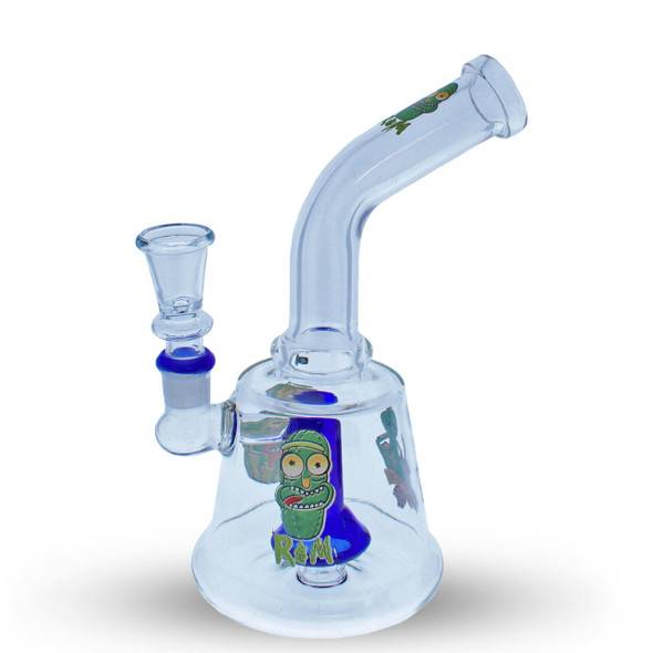  8" Curved Neck Gumdrop Mini Rig - Blue 