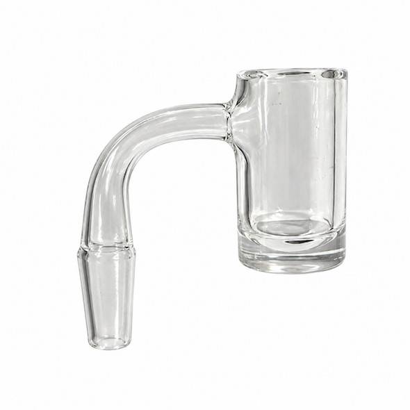 Round Thick Bottom Quartz Banger Regular Weld: 14mm Male 90 Degree - 9mm Banger Bottom Base