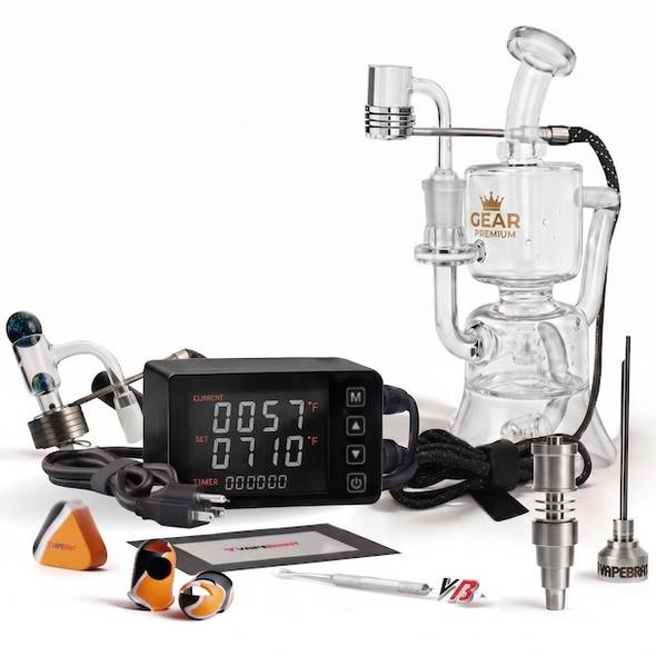 VapeBrat Tres Pro LCD Enail: Terp Slurper E-nail - Titanium E Nail and Quartz Electric Nail Kit