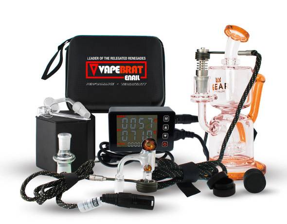  VapeBrat Tres Pro LCD Enail: Terp Slurper E-nail - Titanium E Nail and Quartz Electric Nail Kit 