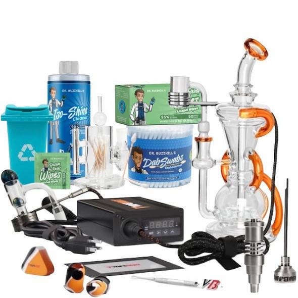 VapeBrat Tres Quartz Enail Kit with Recycler Glass Rig