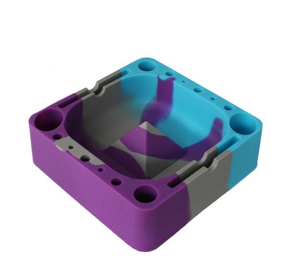  Square Silicone Dab Tray: Purple and Gray 