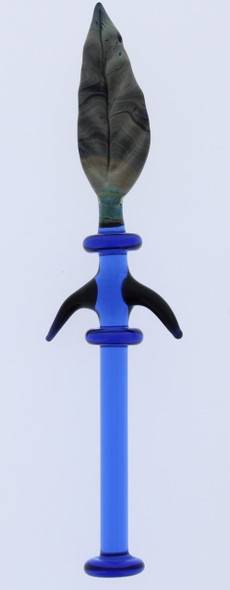  Monkey Boy Art - Blue/Marble Leaf Dab Tool (American Glass) 