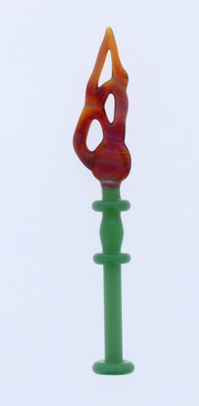  Monkey Boy Art - Green/Orange Slab Dab Tool (American Glass) 