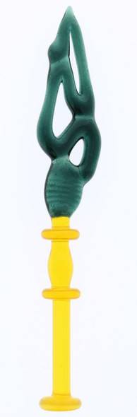  Monkey Boy Art - Green/Yellow Slab Dab Tool (American Glass) 