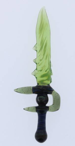  Monkey Boy Art - Green Sword Dab Tool (American Glass) 