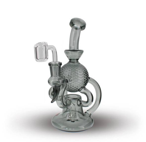 VapeBrat Recycler Dab Rig - 8" Dual Uptake Recycler with Orbital Flow: Black