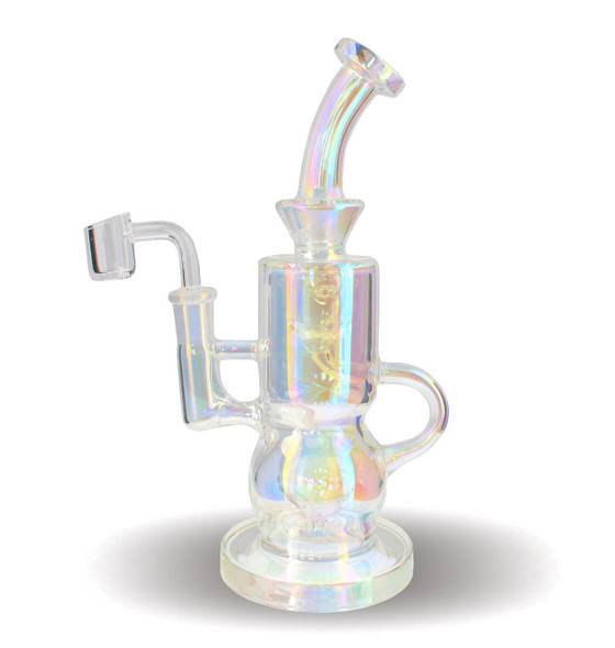 VapeBrat Incycler Dab Rig - 9" Iridescent Bong Recycler: VapeBrat