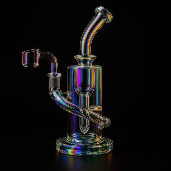 Incycler Dab Rig - 9" Iridescent Bong Recycler: VapeBrat