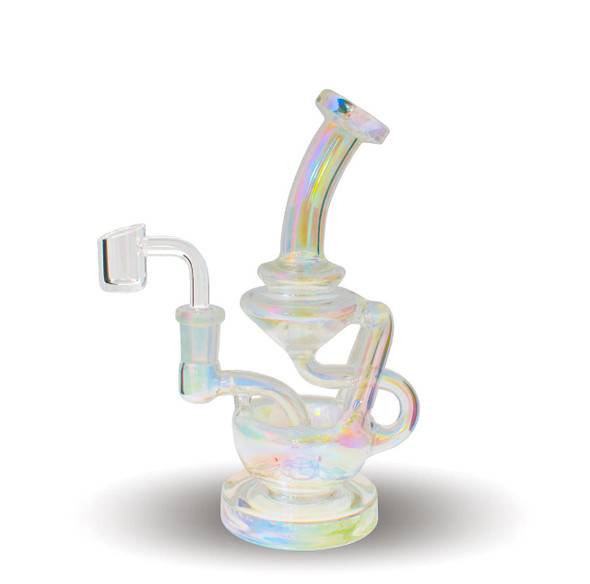 VapeBrat Klein Recycler - 7" Iridescent Rig Floating Recycler: VapeBrat