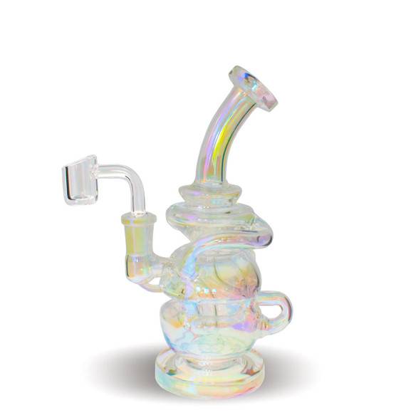 VapeBrat Fab Egg Rig - 7.5" Iridescent Bong Recycler Rig: VapeBrat