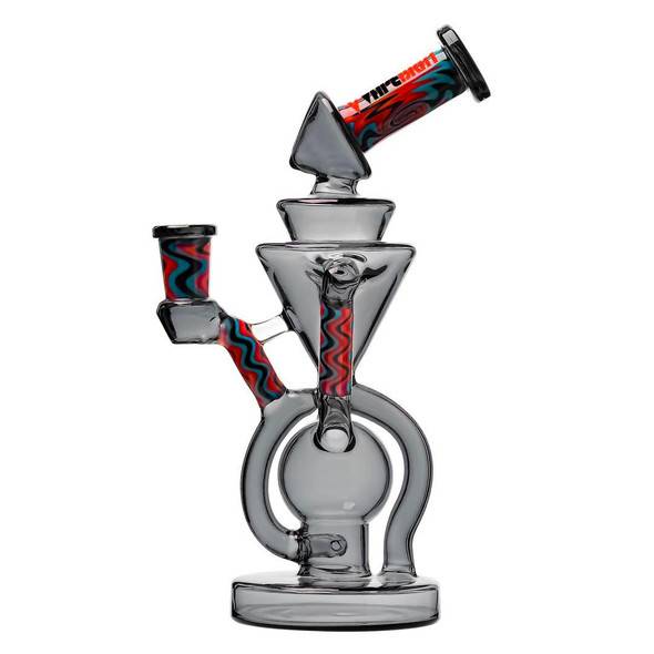 VapeBrat Enail Dab Rig: Recycler Dab Rig Klein Double Uptake - VapeBrat Orange and Smoke 