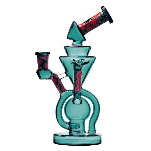 VapeBrat Best Enail Dab Rig: Recycler Rig Klein Double Uptake - VapeBrat Pink and Aqua 