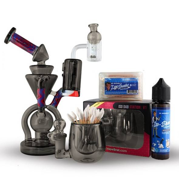 Recycler Dab Rig Kit with Quartz Banger Carb Cap and Reclaim Catcher
