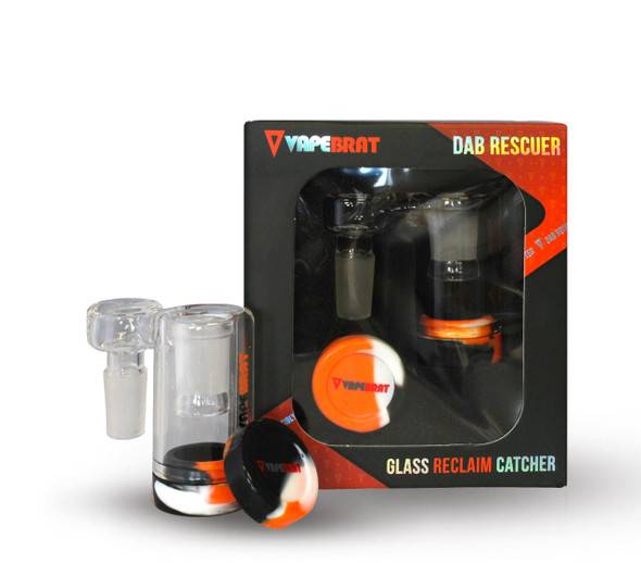 VapeBrat 14mm Reclaim Catcher for Dab Rig: Sidecar Full Weld - 14mm Male 90 Degree 