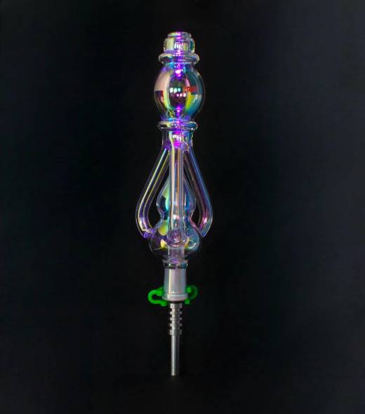 VapeBrat Iridescent Glass Nectar Collector Recycler Dab Straw: VapeBrat 