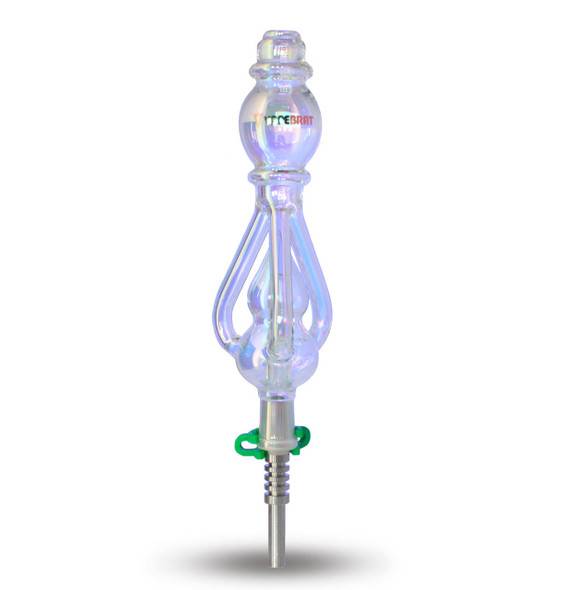 VapeBrat Iridescent Glass Nectar Collector Recycler Dab Straw: VapeBrat 