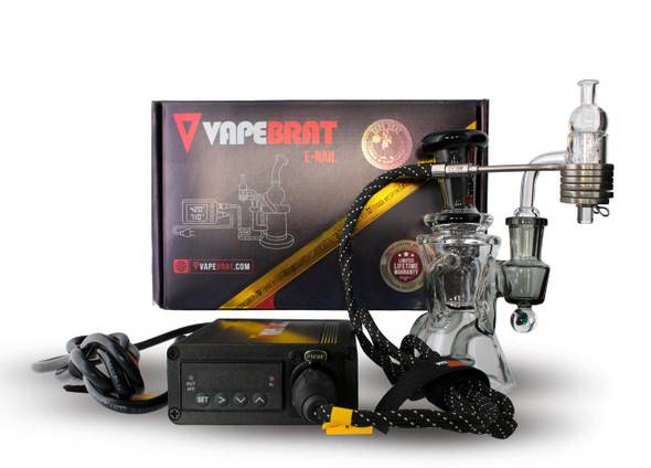 VapeBrat 20mm Enail For Quartz Banger: VapeBrat Micro with Axial Enail Coil, Banger and Carb Cap