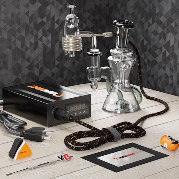 VapeBrat 20mm Enail For Quartz Banger: VapeBrat Micro with Axial Enail Coil, Banger and Carb Cap
