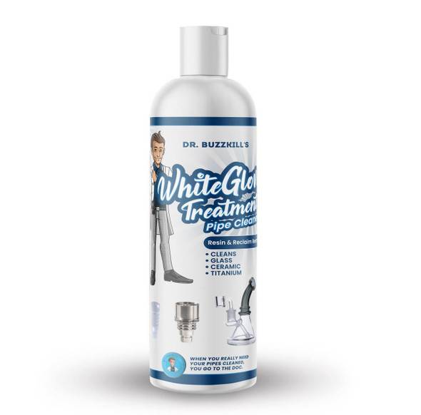 Dr Buzzkill Dr. Buzzkill White Glove Treatment Pipe Cleaner: Resin and Reclaim Remover 16oz 