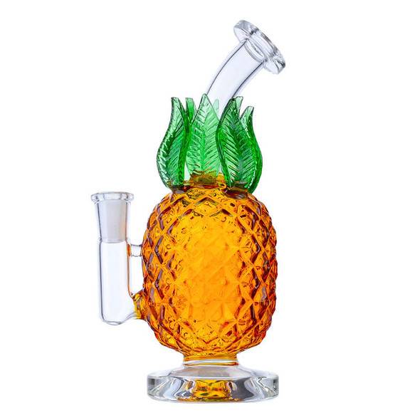  Pineapple Bong: 7.8" Pineapple Dab Rig - Amber 