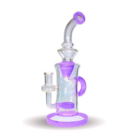  Dabbing Rig Recycler: 12" Curved Neck - Milky Purple 