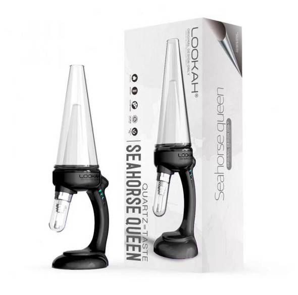  Lookah Seahorse Queen Black: Electric Nectar Collector with Bubbler 