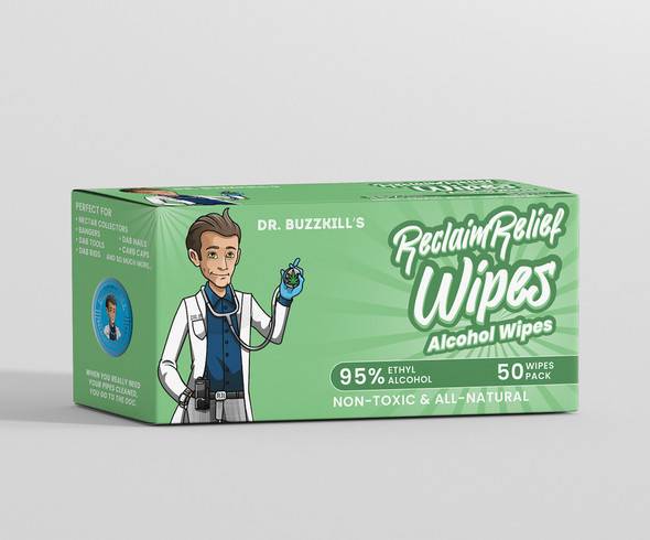 Dr. Buzzkill: Reclaim Relief Wipes - All Natural Ethanol Alcohol 50 Count