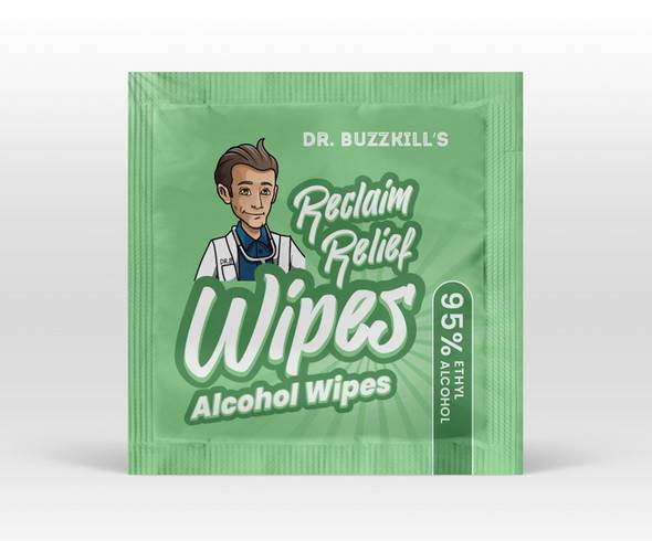 Dr. Buzzkill: Reclaim Relief Wipes - All Natural Ethanol Alcohol 50 Count