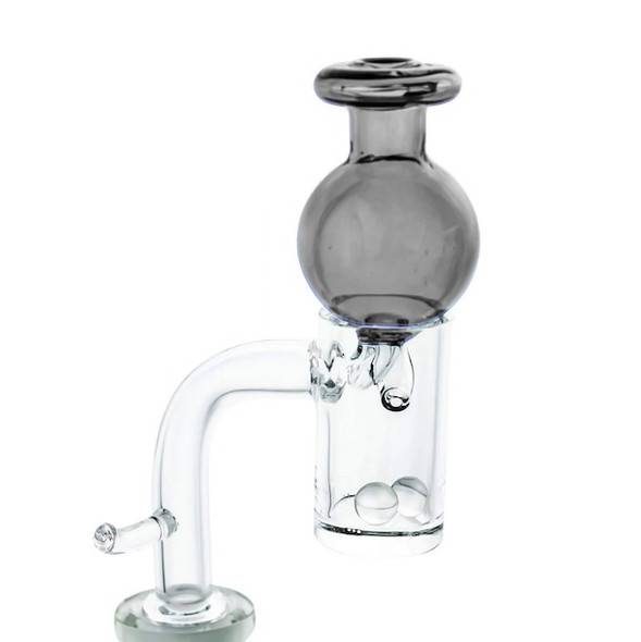 Black Carb Cap: Dual Nozzle Spinner Bubble Carb Cap