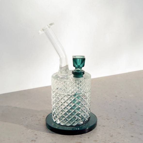 Jane West Twenties Collection Bong Dab Rig: Teal