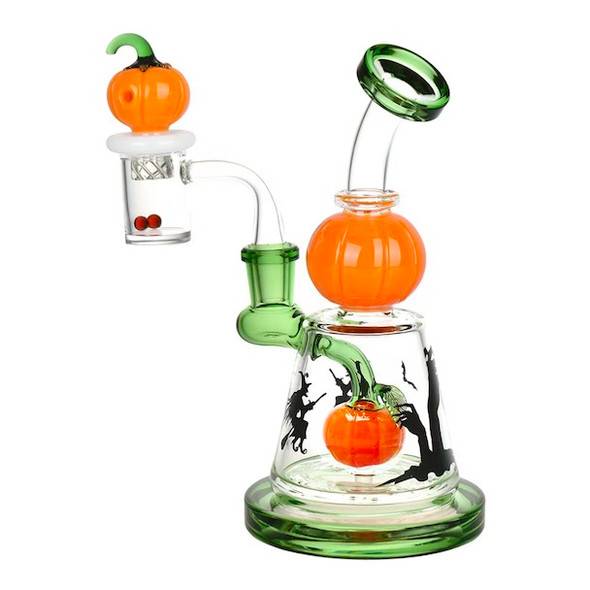 Halloween Dab Rig Kit: Pumpkin with Spinner Cap and Banger