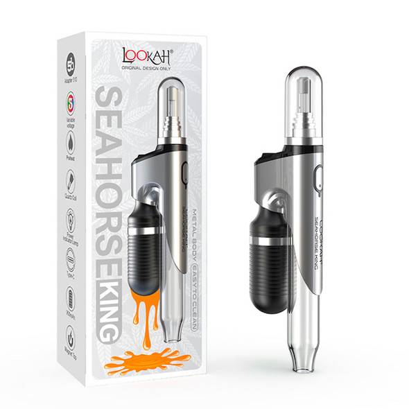 Lookah Seahorse King Dab Pen Electric Nectar Collector: Gray Lookah Seahorse King Dab Pen Electric Nectar Collector: Gray