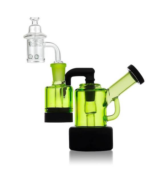 Mini Dab Rig Kit with Reclaim Catcher: Black and Green - VapeBrat