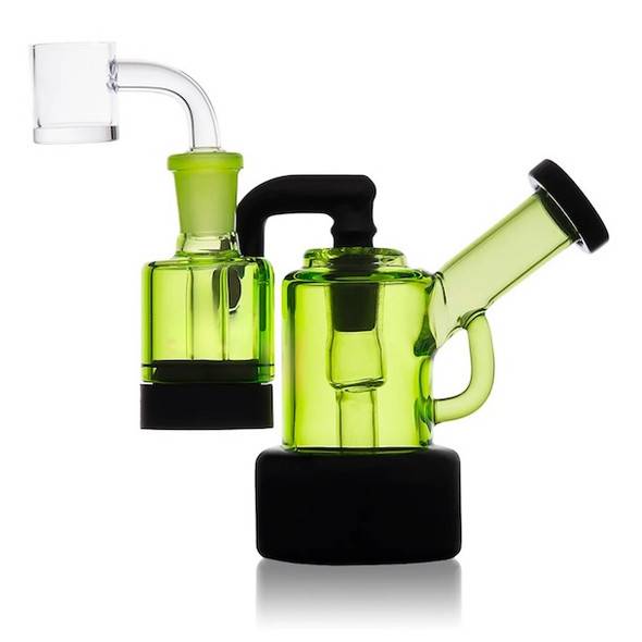 Mini Dab Rig Kit with Reclaim Catcher: Black and Green - VapeBrat