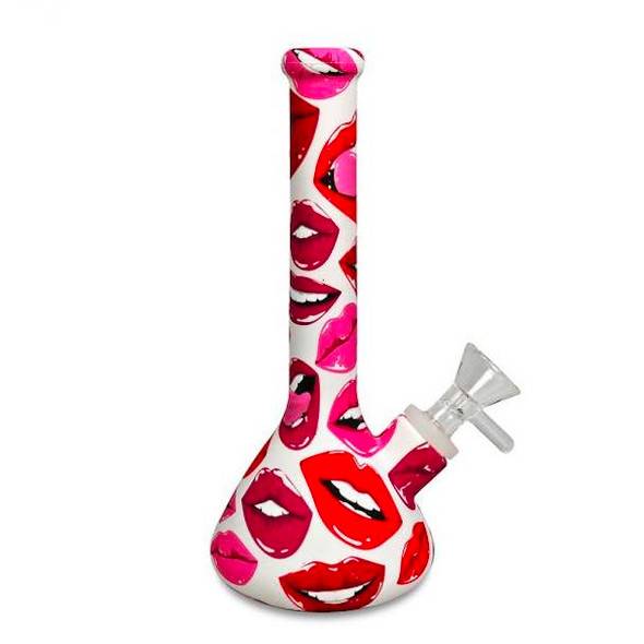 8" Silicone Beaker Bong Lips - Valentines Day Bong