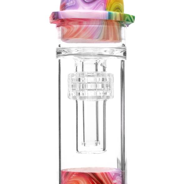 8" Silicone Nectar Collector with Glass Matrix Perc 10mm Nail - Tie Dye