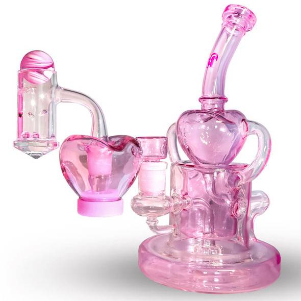 Pink Heart Dab Rig by Preppy La Peui: Self Love Self Care Series